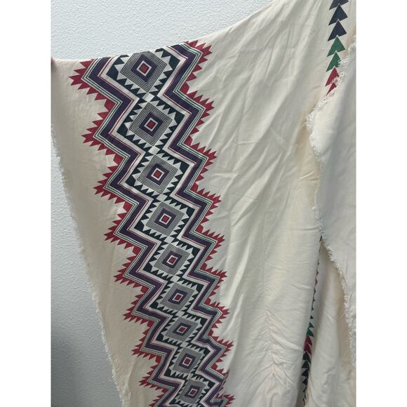 Umgee Women’s Tribal Aztec Kimono Cardigan Boho Size Small Frayed Hem‎ - Picture 4 of 8